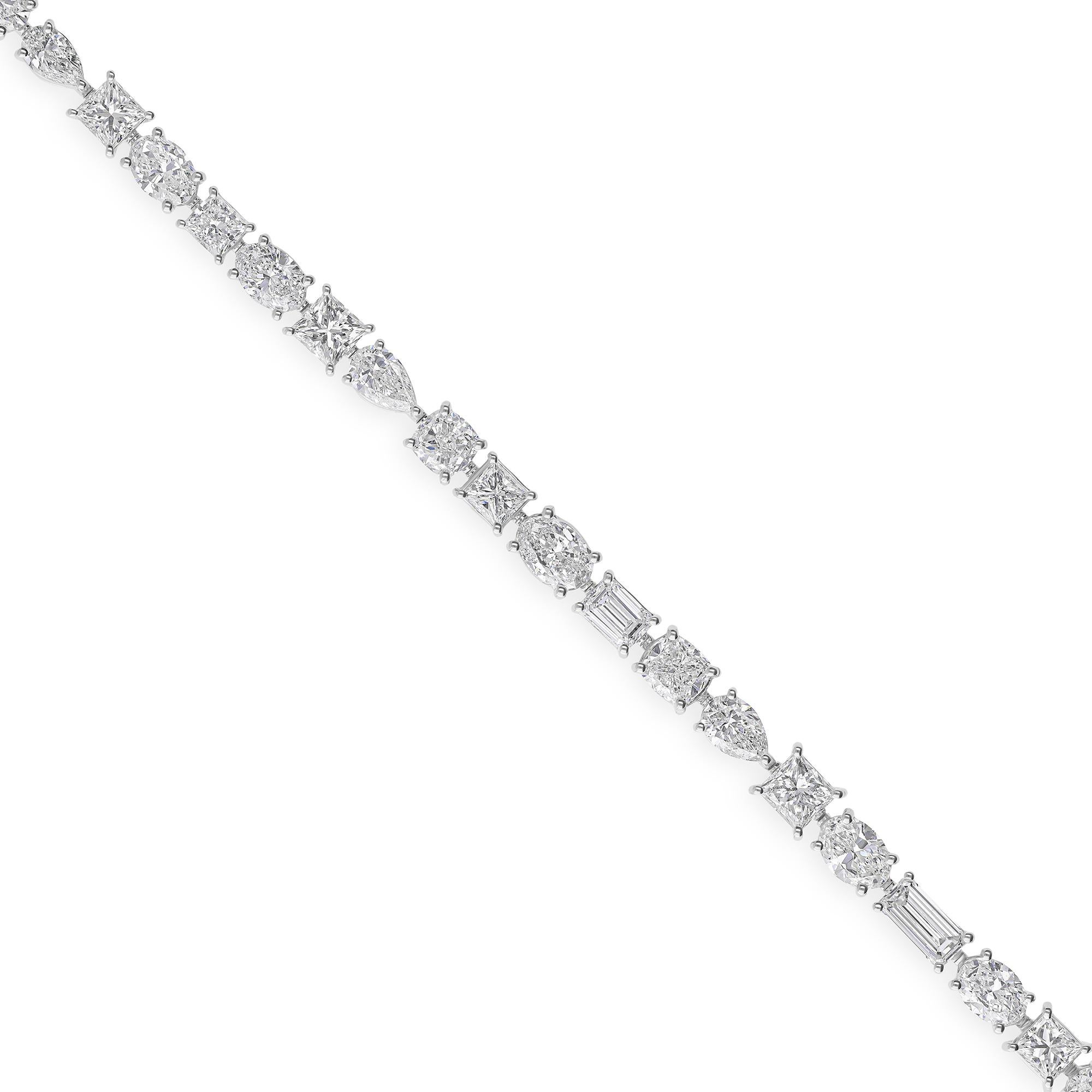 Pulsera de boda de oro blanco de 18 quilates con diamantes naturales talla mixta de 11,21 quilates Corte mixto en venta