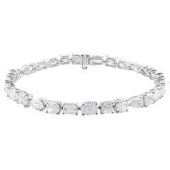 Pulsera de boda de oro blanco de 18 quilates con diamantes naturales talla mixta de 11,21 quilates