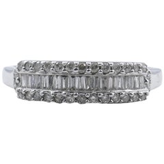 18 Carat White Gold Multi-Diamond Dress or Wedding Band
