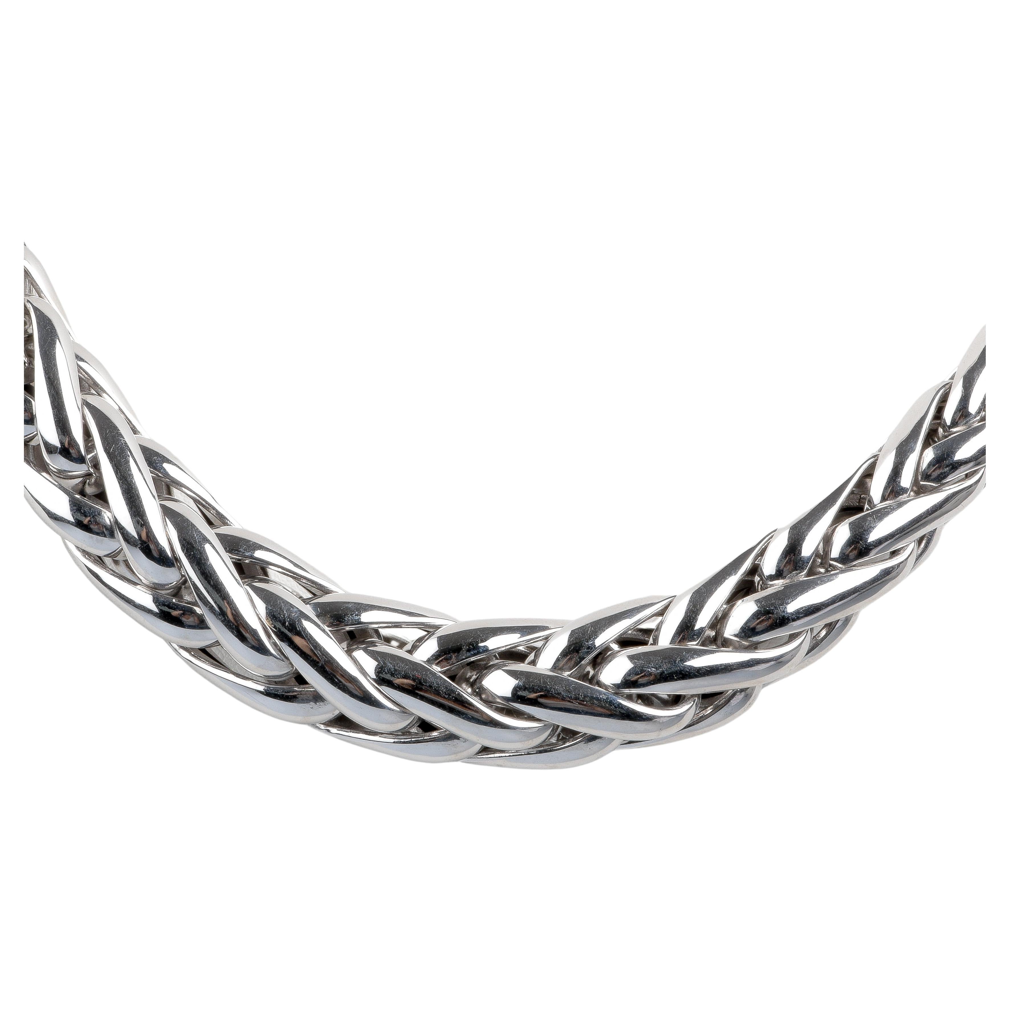Brutalist Sterling Silver Chain necklace For Sale at 1stDibs