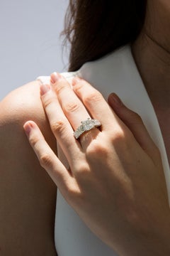18 Carat White Gold Princess Cut Diamond Engagement Ring