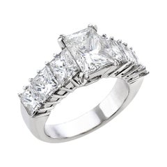 18 Carat White Gold Princess Cut Diamond Engagement Ring