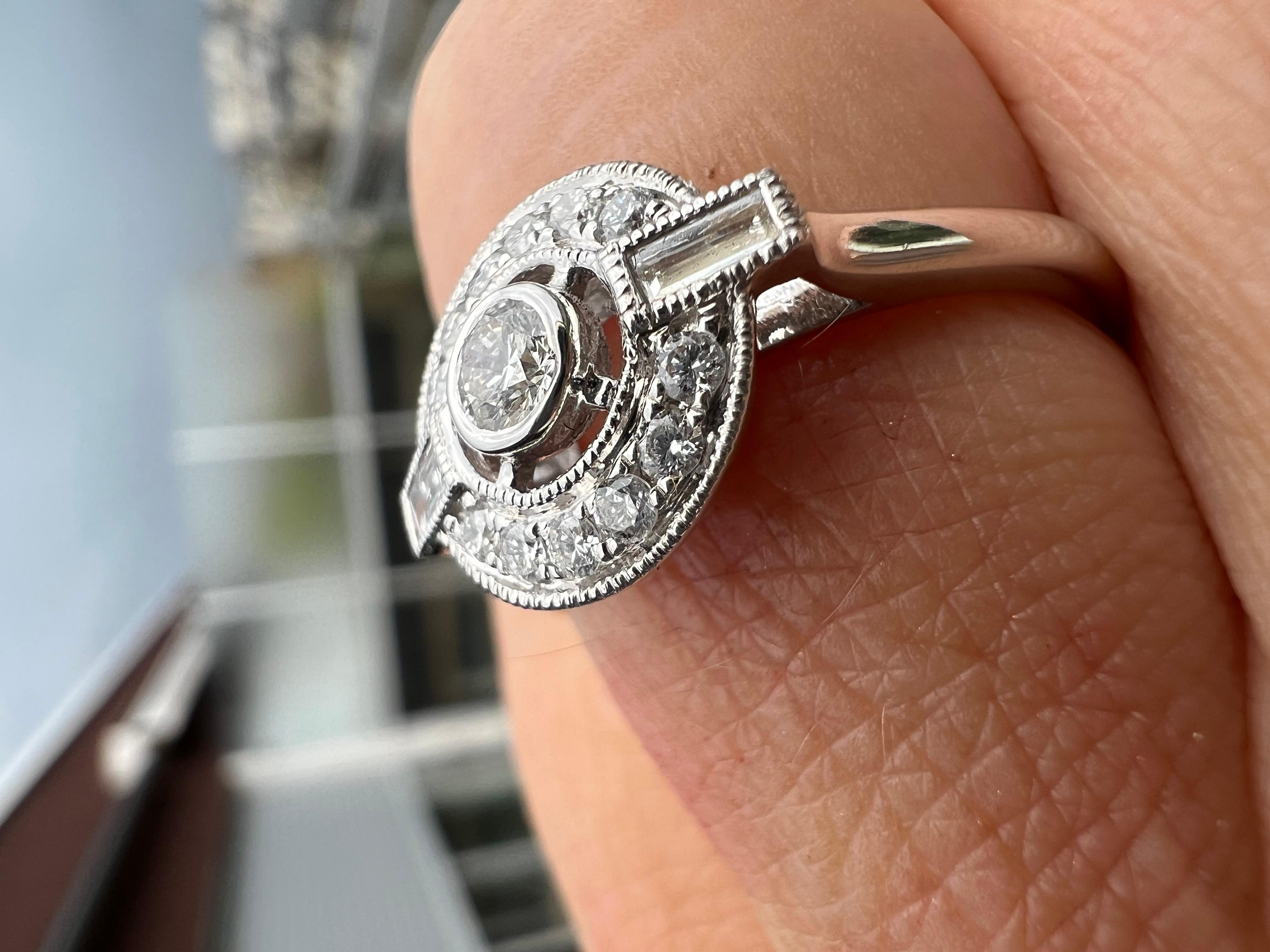 18-Carat White Gold Ring Set With A Paving Of Diamonds 6