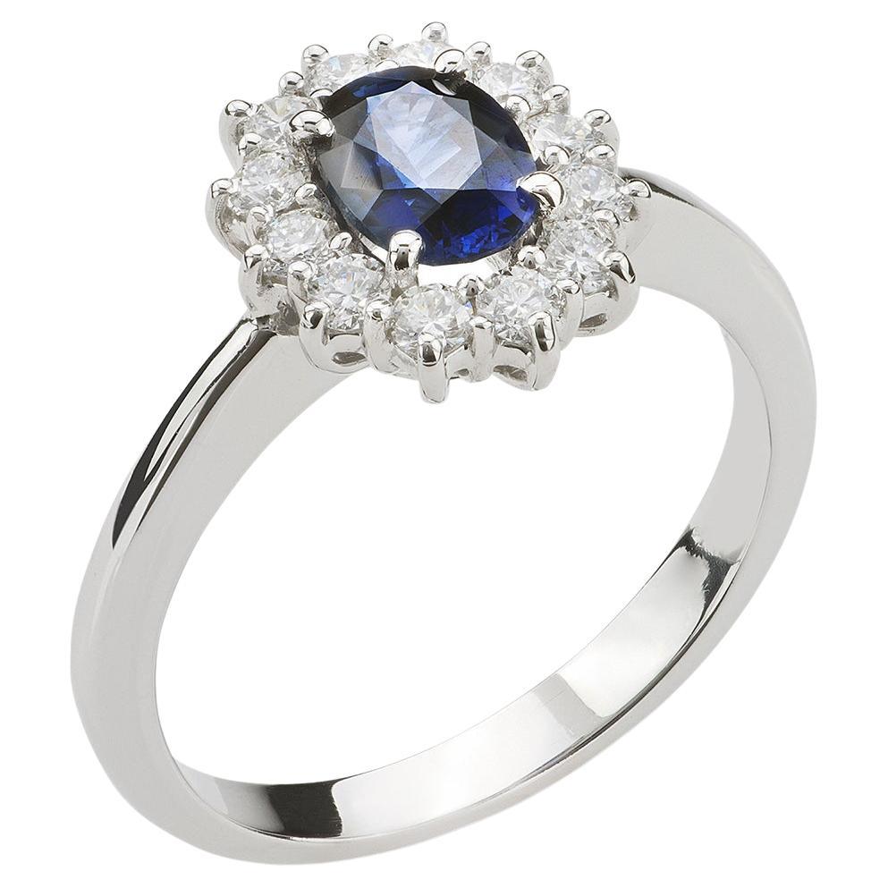 Ia Jewels Gold-Plated Silver Cameo Blue Sapphire Diamond Ring For Sale ...