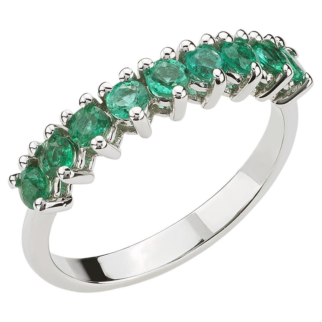 18 Carat White Gold, Band ring with Emeralds, Leonori Jewel For Sale at ...