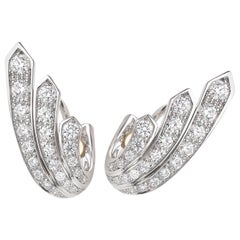 18 Carat White Gold Round Brilliant Cut Diamond Earrings