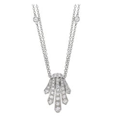 18 Carat White Gold Round Brilliant Cut Diamond Necklace