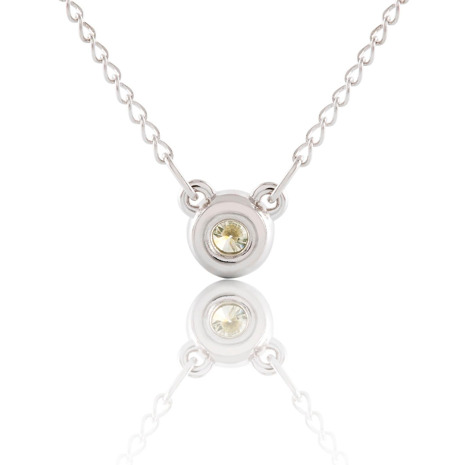 Art Deco Kian Design 18 Carat White Gold Round Brilliant Cut Diamond Necklace For Sale
