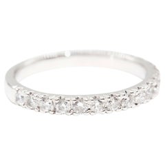 18 Carat White Gold Round Brilliant Cut Diamond Vintage Band Bridal Ring