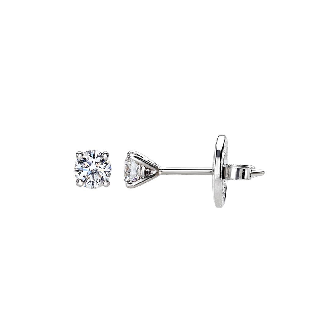 Contemporary 18 Carat White Gold Round Cut Diamonds Stud Earrings For Sale