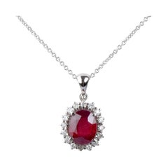 18 carat white gold ruby and diamonds necklace 18 carat white gold ruby and diamonds necklace