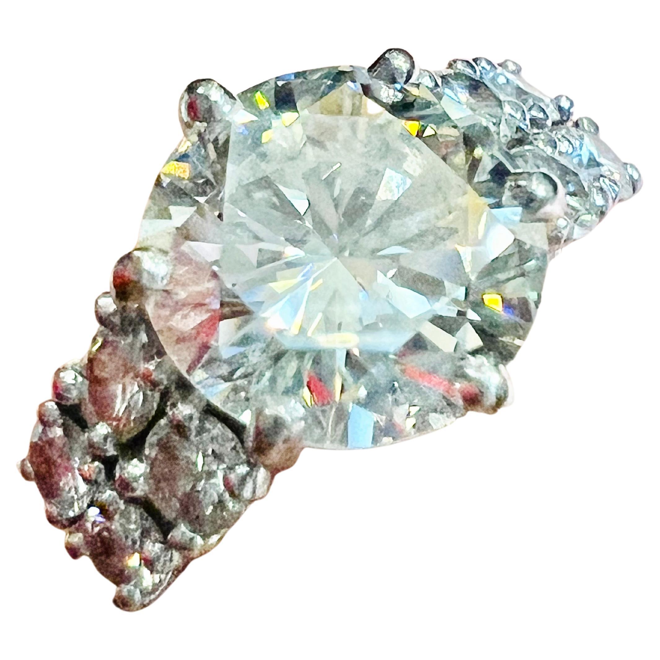 platinum Solitaire Diamond Ring of 2.12 Carat LFG Certificate