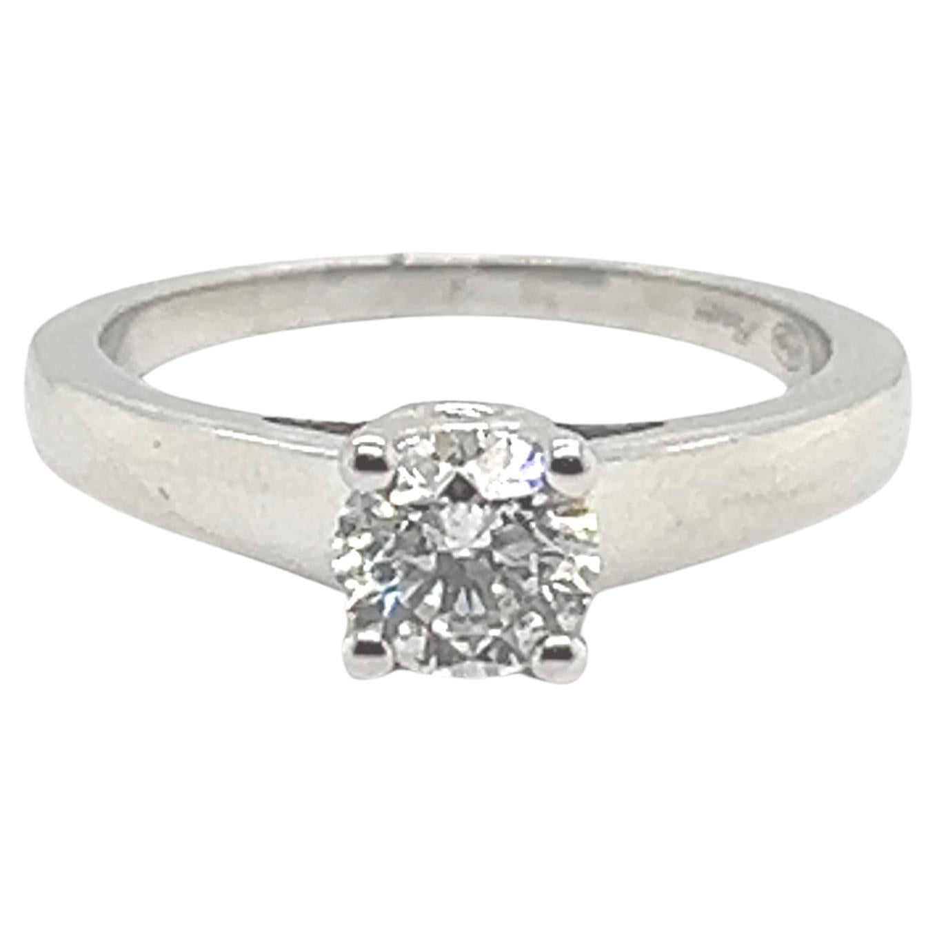 18-Carat White Gold Solitaire Ring with 0.750 Carat Diamond