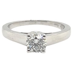 18-Carat White Gold Solitaire Ring with 0.750 Carat Diamond