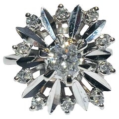 18-carat white gold “star” engagement ring set with diamonds circa 1960