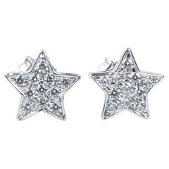 18 carat white gold stars earrings