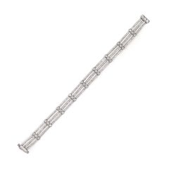 18 Carat White Gold Three Row Diamond Bracelet