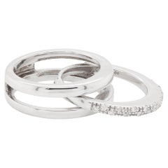 18 Carat White Gold Two-Piece Ring with Detachable Diamond Set Band