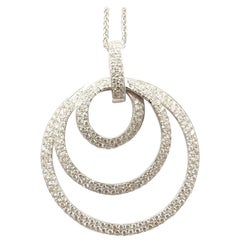 18 Carat White Gold Wheat Link Chain Necklace with 269 Diamonds