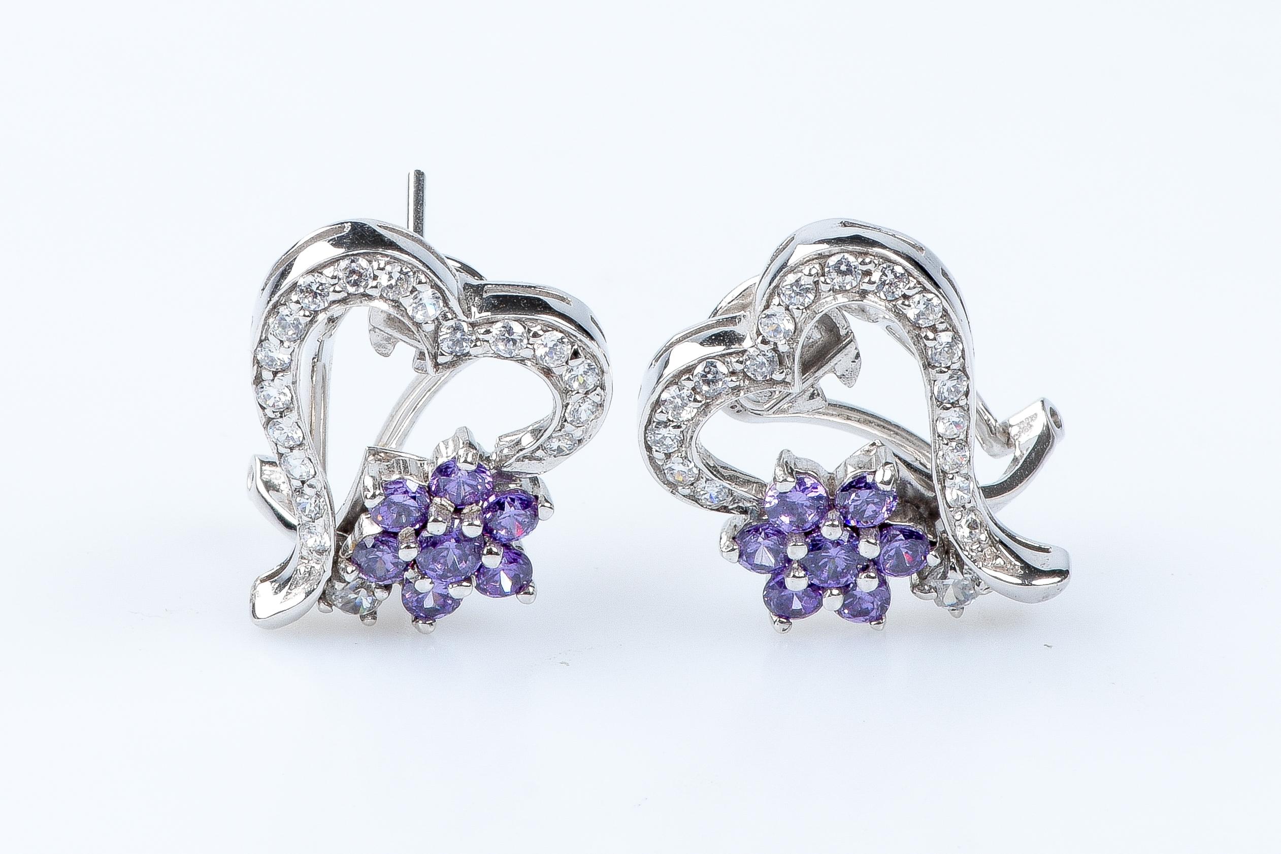 18 carat white gold zirconium oxides earrings For Sale 8