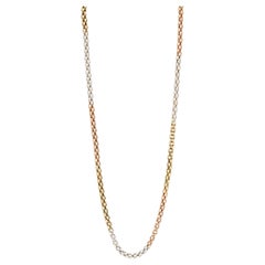 18 Carat White, Yellow and Rose Gold 15" Tricolour Popcorn Chain