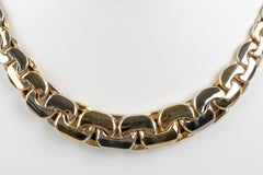 18 carat yellow and white gold bean mesh necklace