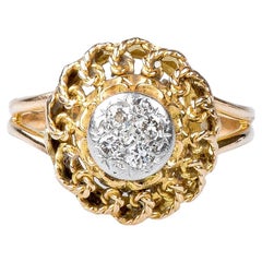 18 carat yellow and white gold diamond ring