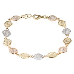 18 carat yellow and white gold diamonds bracelet