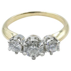 18 Carat Yellow and White Gold High Level, E/F Diamond Trilogy Ring