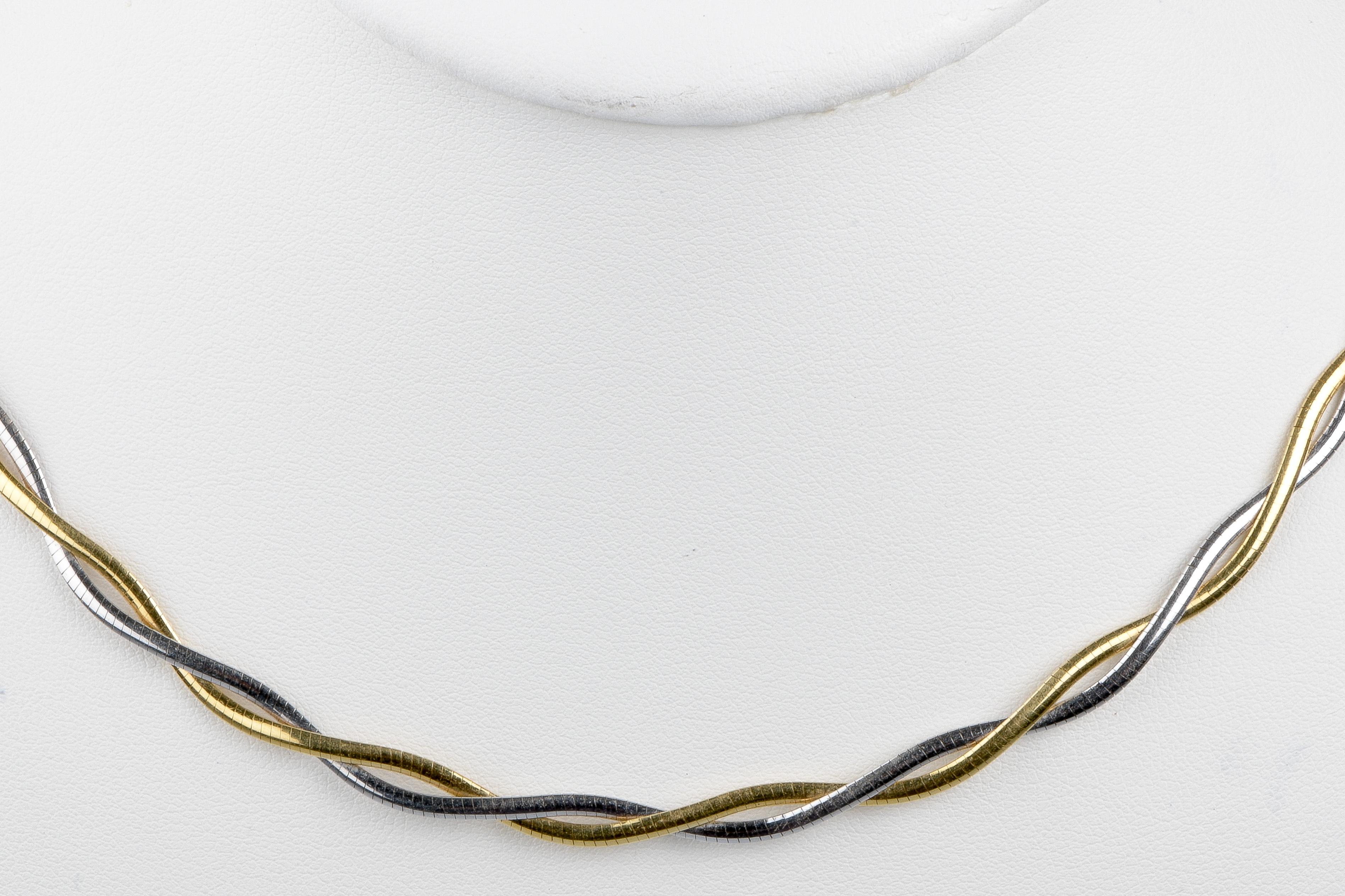 18 carat yellow and white gold necklace In Excellent Condition For Sale In Monte-Carlo, MC