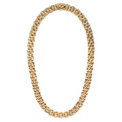 18 Carat Yellow and White Gold Woven FOPE Choker Necklace