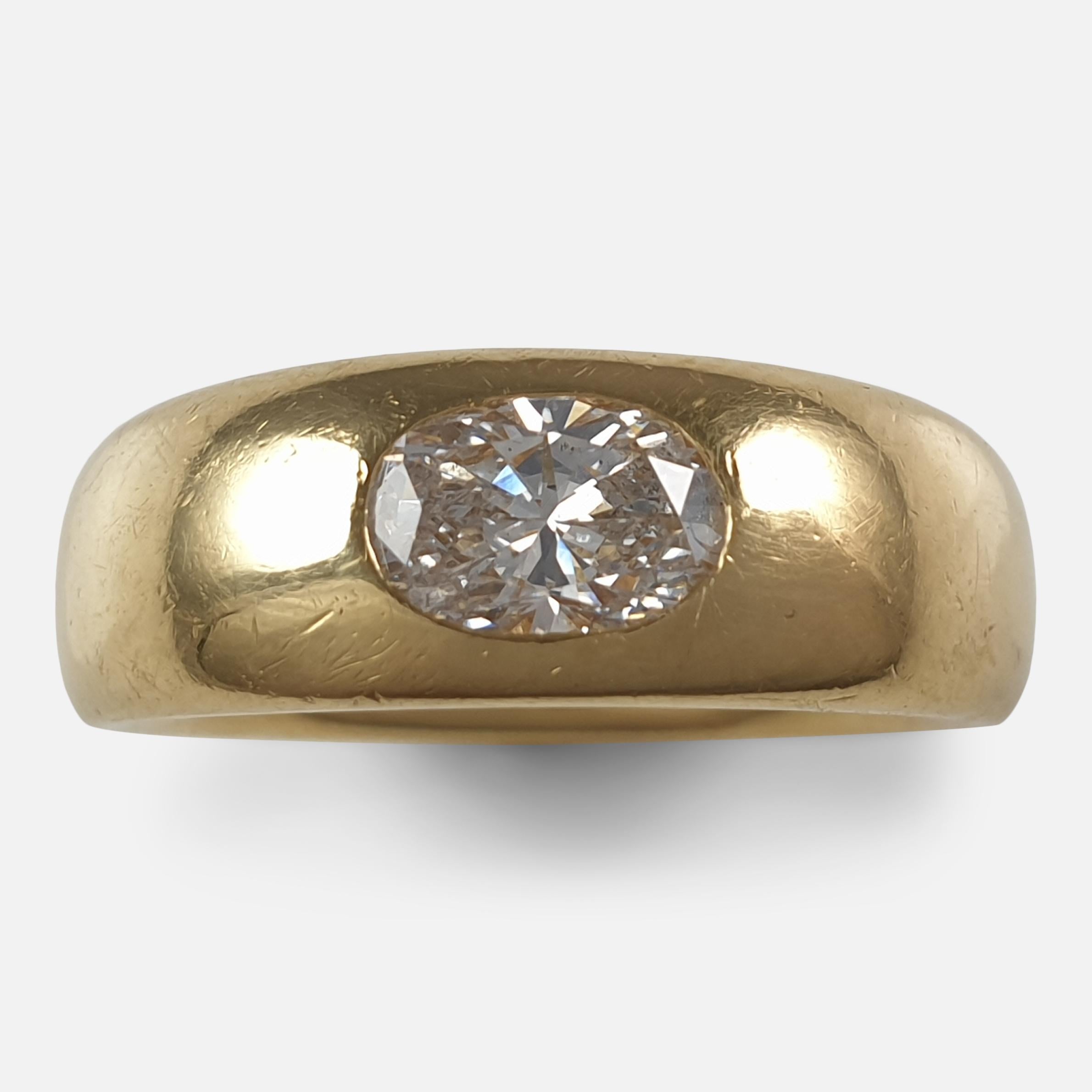 18 Karat Gelbgold 0::76 Karat Diamant Gypsy Ring 4