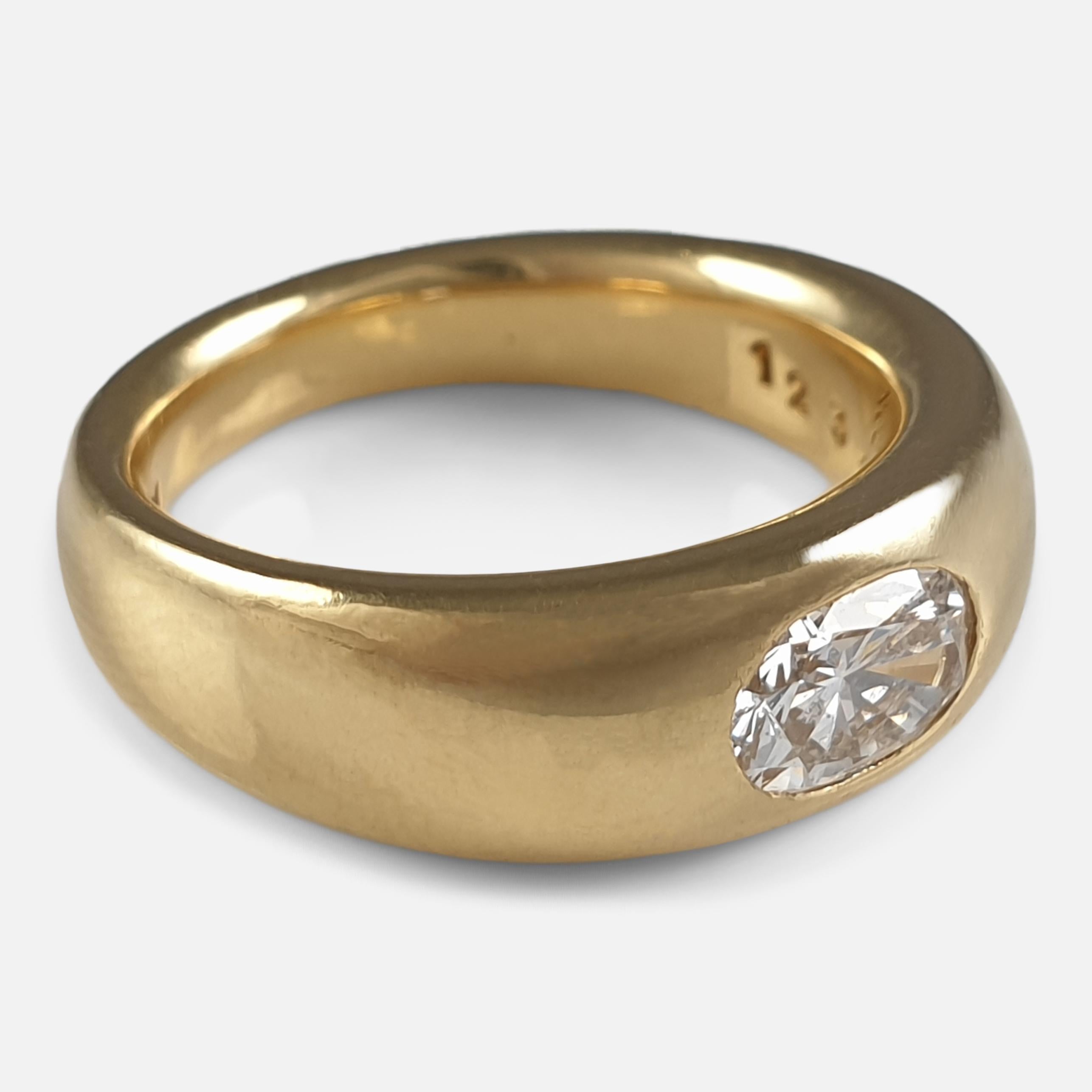 18 Karat Gelbgold 0::76 Karat Diamant Gypsy Ring (Moderne)