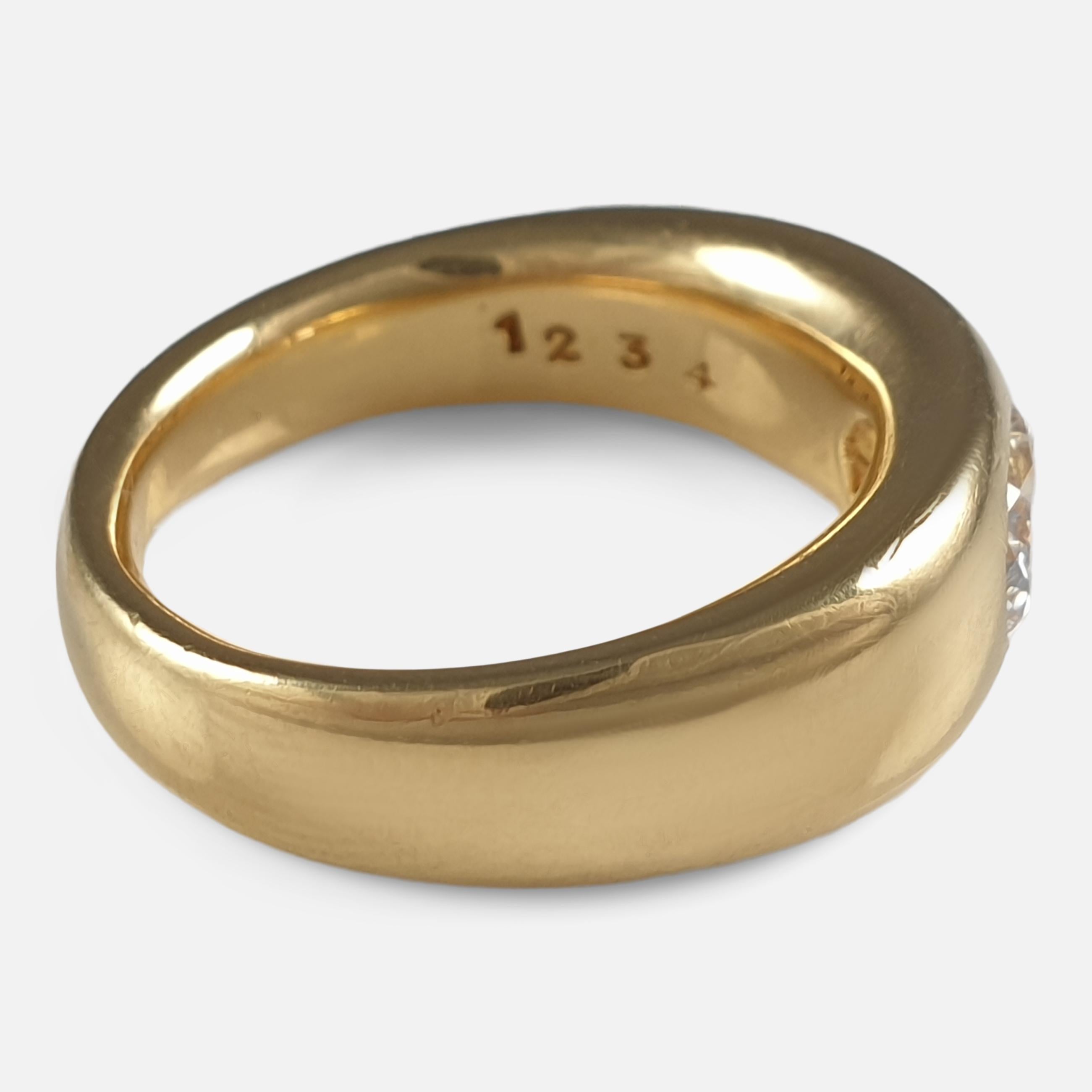 18 Karat Gelbgold 0::76 Karat Diamant Gypsy Ring (Ovalschliff)