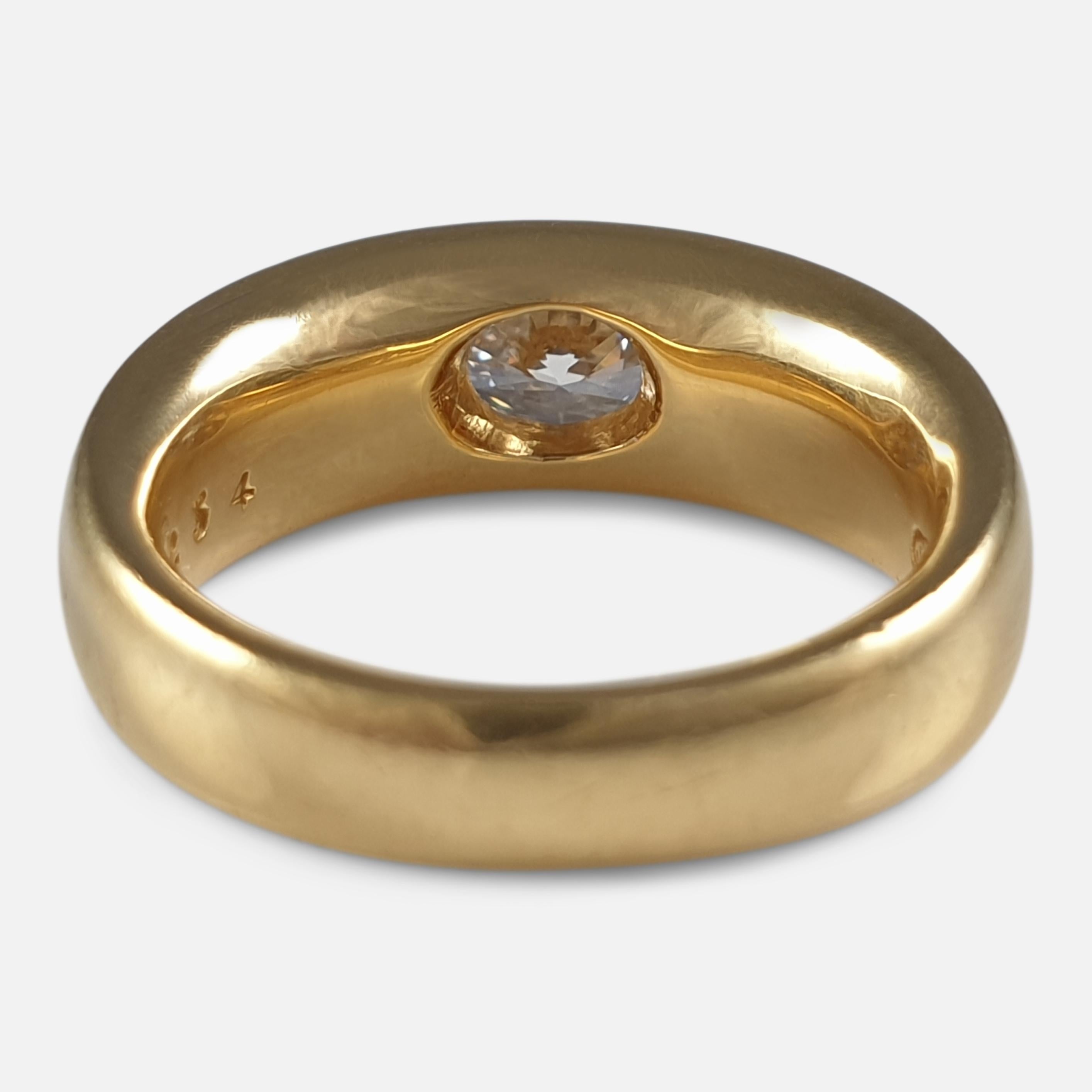 18 Karat Gelbgold 0::76 Karat Diamant Gypsy Ring im Zustand „Gut“ in Glasgow, GB
