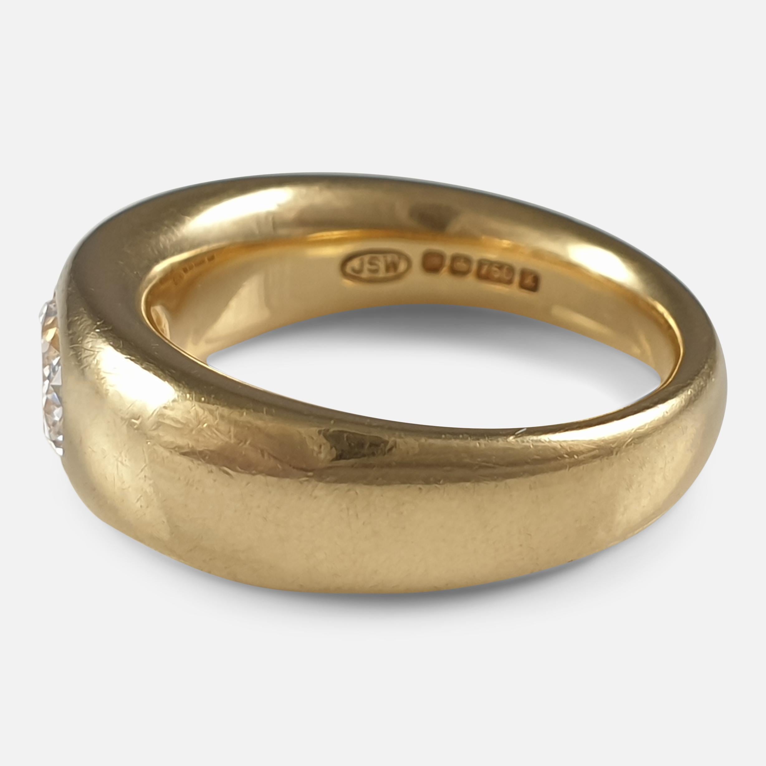 18 Karat Gelbgold 0::76 Karat Diamant Gypsy Ring für Damen oder Herren