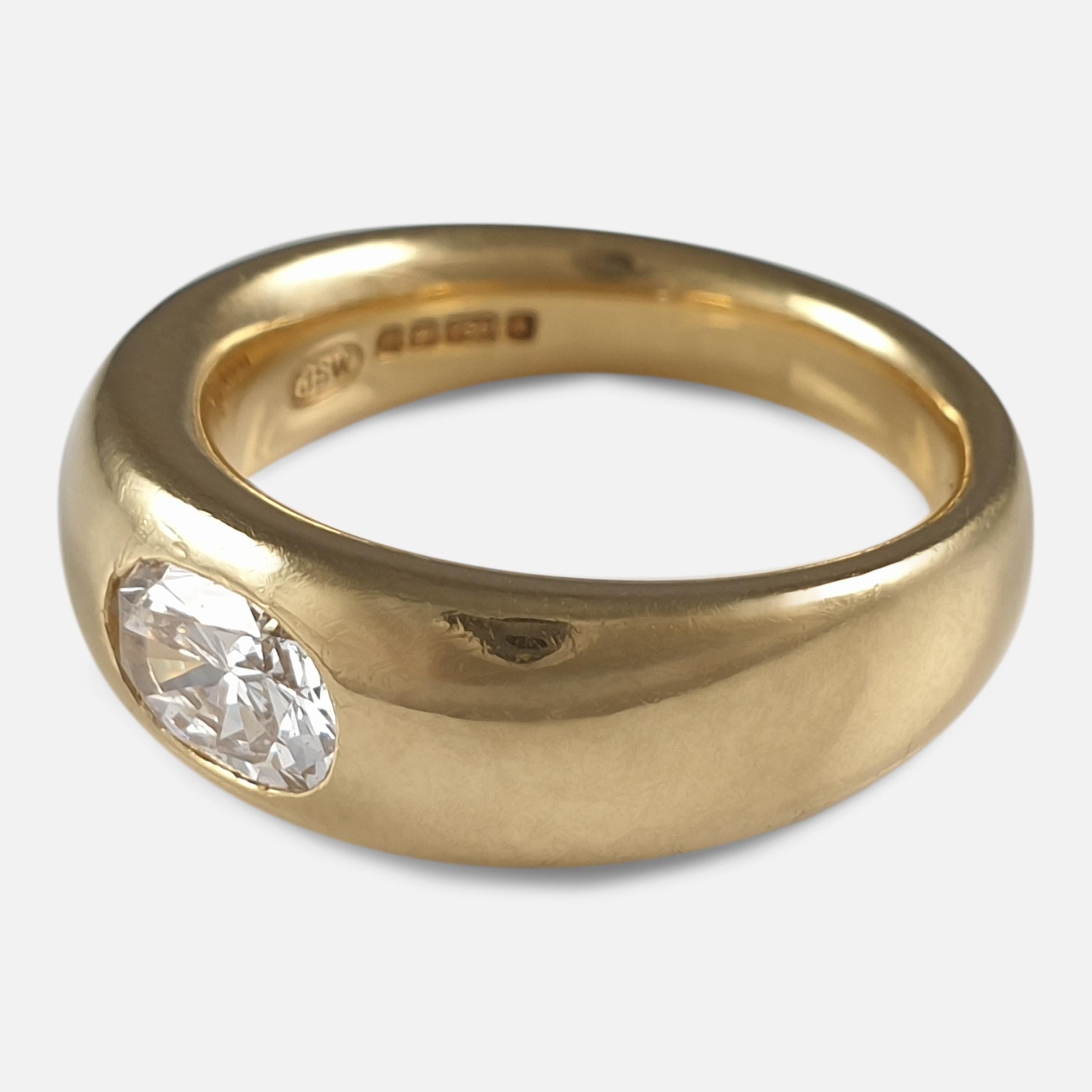 18 Karat Gelbgold 0::76 Karat Diamant Gypsy Ring 1