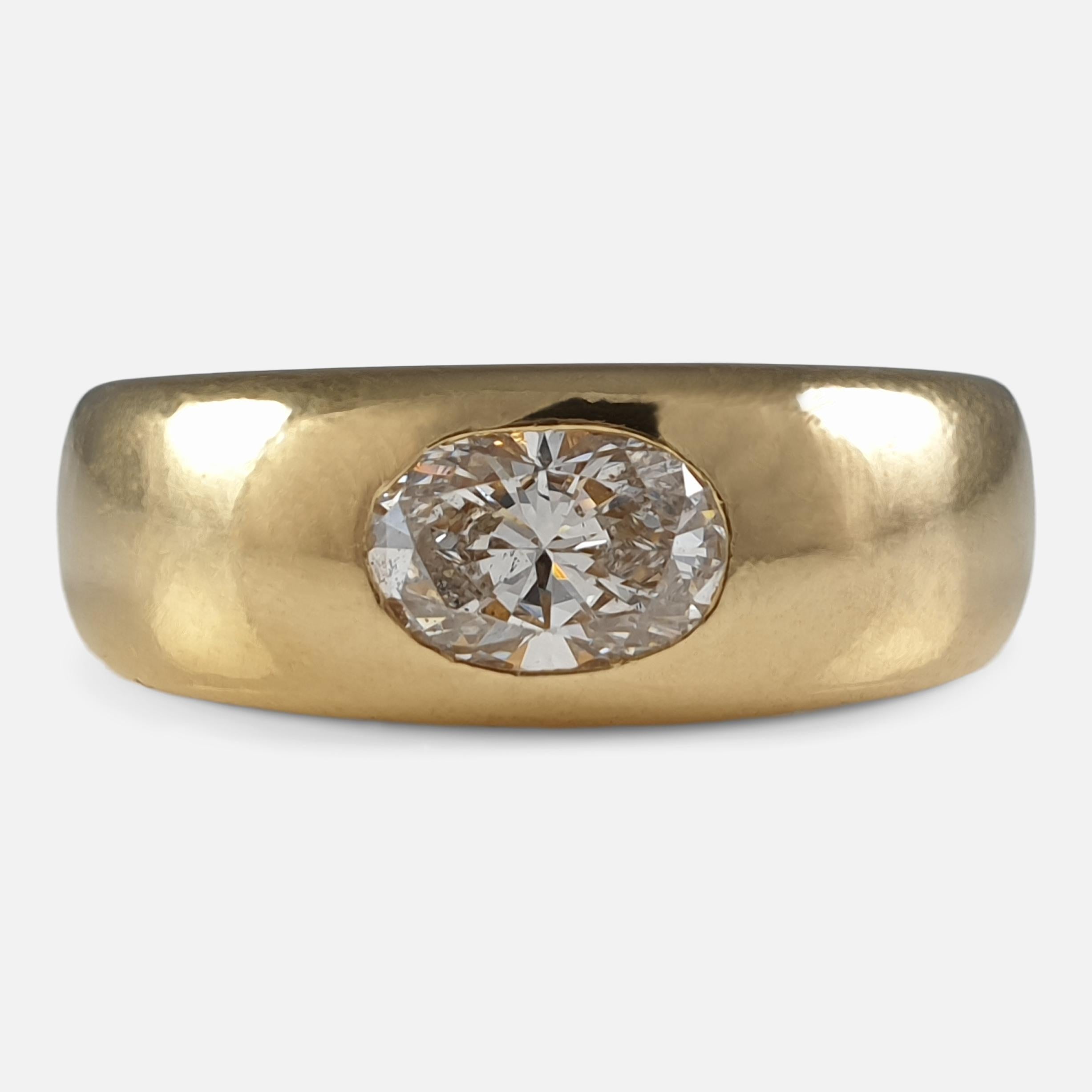 18 Karat Gelbgold 0::76 Karat Diamant Gypsy Ring 3
