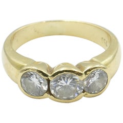18 Carat Yellow Gold 3 Diamond Trilogy Ring