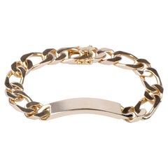 18 carat yellow gold alternating mesh identity bracelet 
