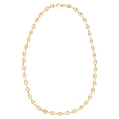 18 Carat Yellow Gold Anchor Mariner Link Chain Necklace