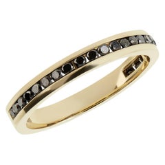 18 Carat Yellow Gold and Black Diamond 'Black Ice' Eternity Ring