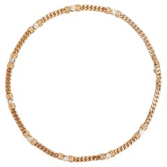 18 Carat Yellow Gold and Diamond Asprey Necklace