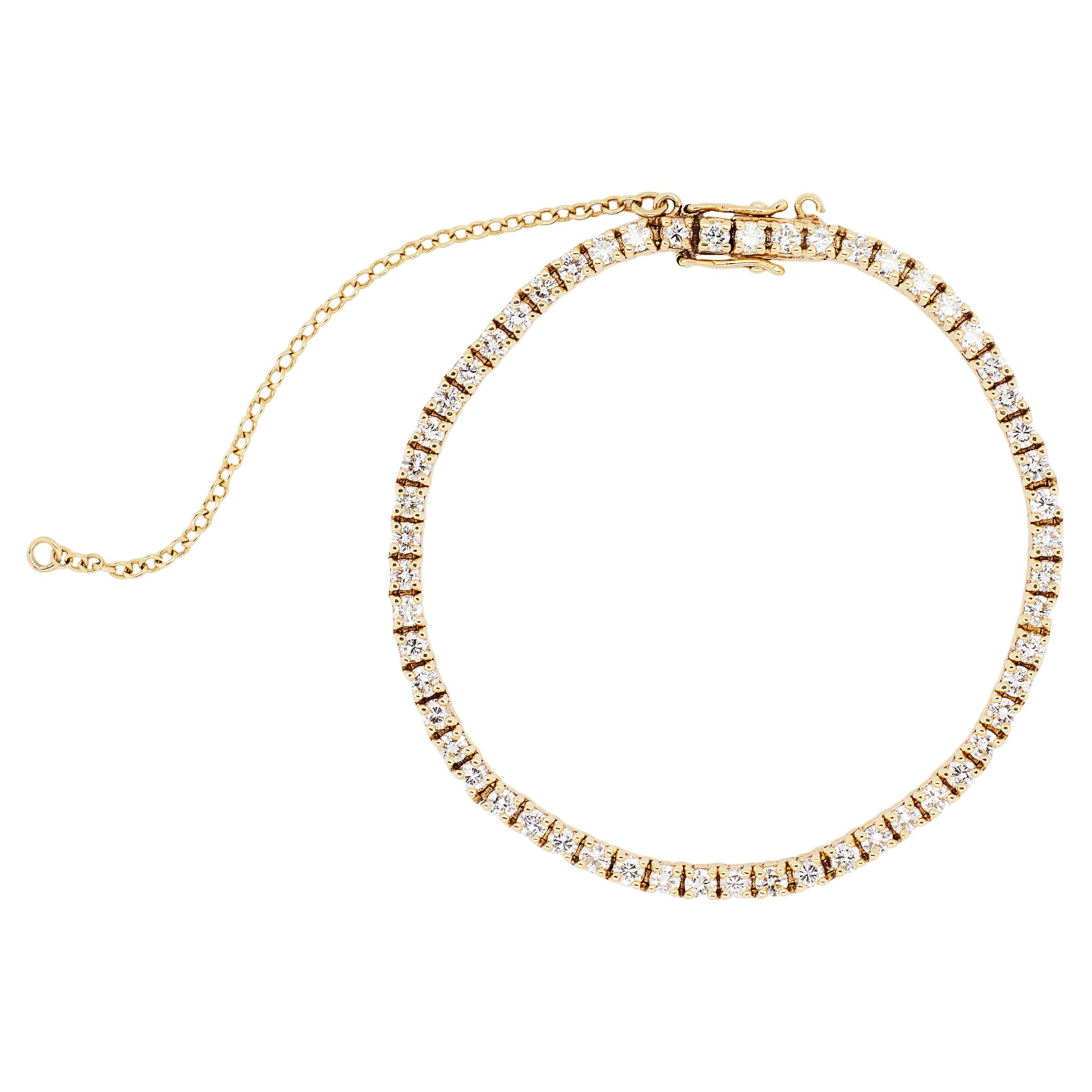 Bracciale Tennis Linea Oro Giallo 18 Carati e Diamanti