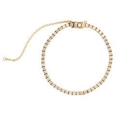 Bracciale Tennis Linea Oro Giallo 18 Carati e Diamanti
