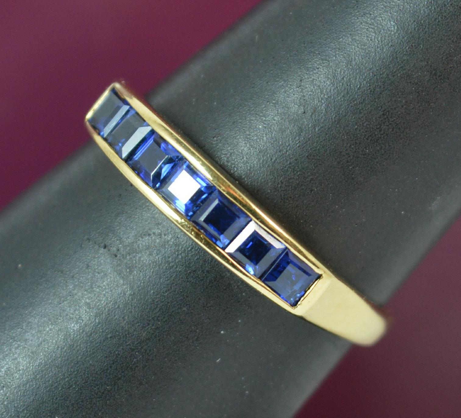 18 Carat Yellow Gold and Sapphire Half Eternity Stack Ring 6