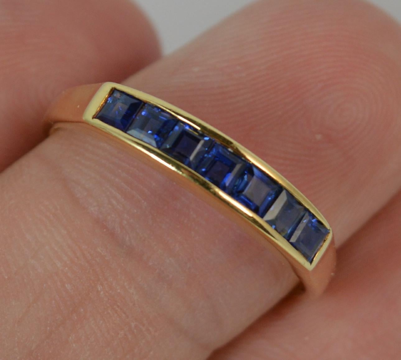 Women's 18 Carat Yellow Gold and Sapphire Half Eternity Stack Ring