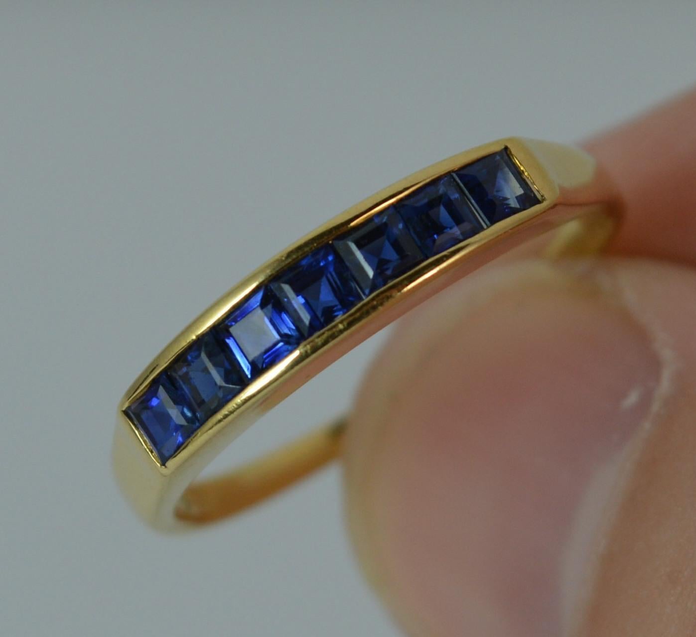 18 Carat Yellow Gold and Sapphire Half Eternity Stack Ring 1