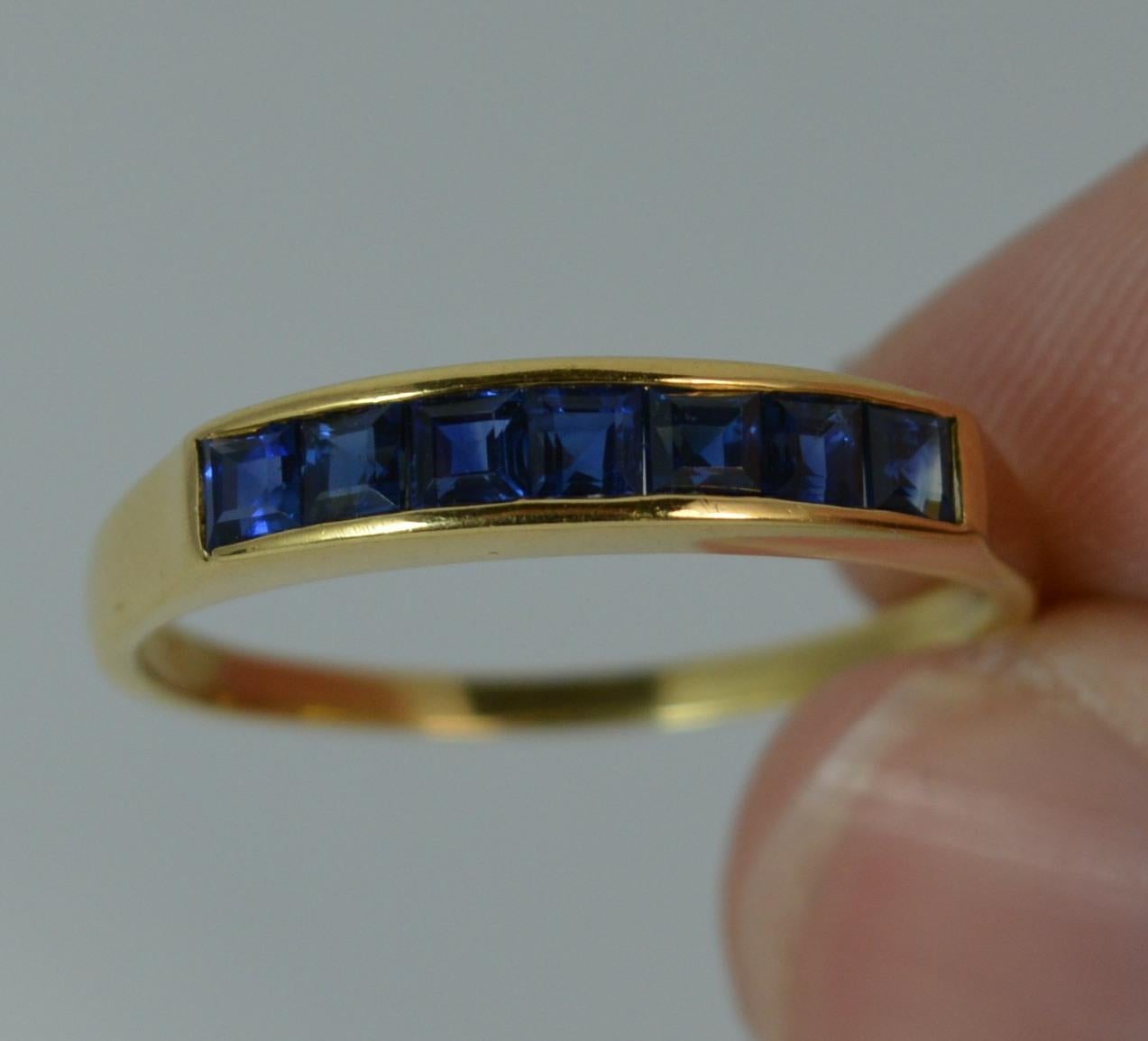 18 Carat Yellow Gold and Sapphire Half Eternity Stack Ring 2