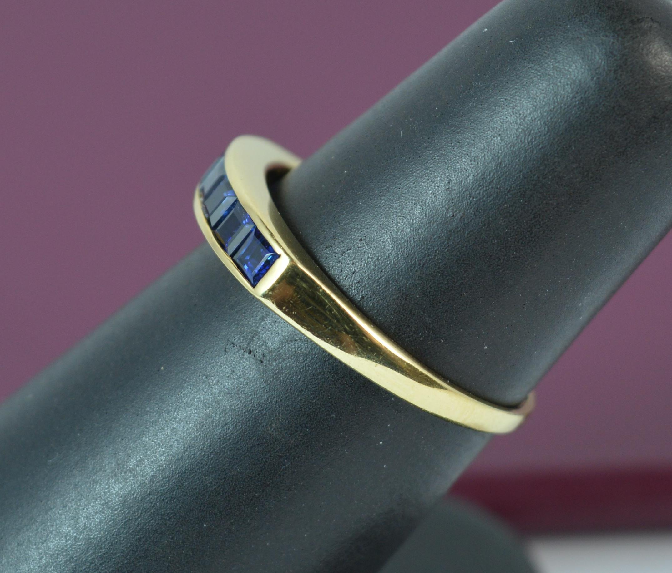 18 Carat Yellow Gold and Sapphire Half Eternity Stack Ring 4